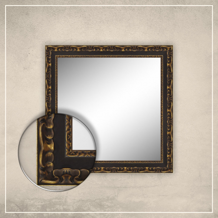 Peegel Paris musta/kuldse raamiga