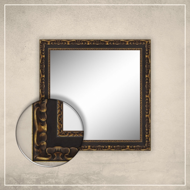 Peegel Paris musta/kuldse raamiga