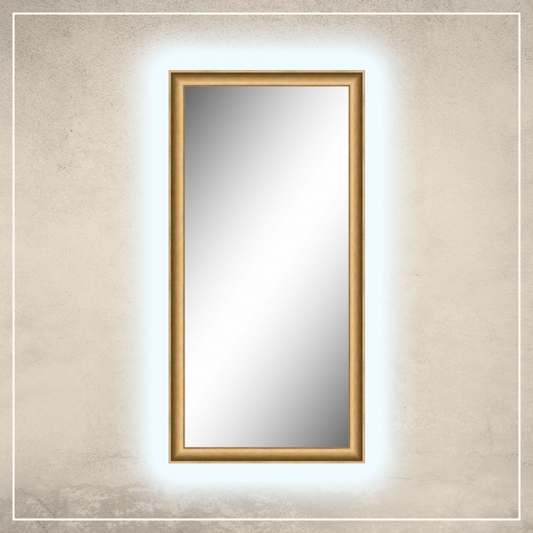 LED taustavalgusega peegel Lonell kuldse raamiga