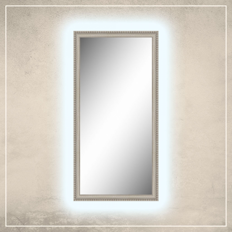 LED taustavalgusega peegel Reina valge raamiga