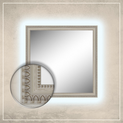 LED taustavalgusega peegel Reina valge raamiga
