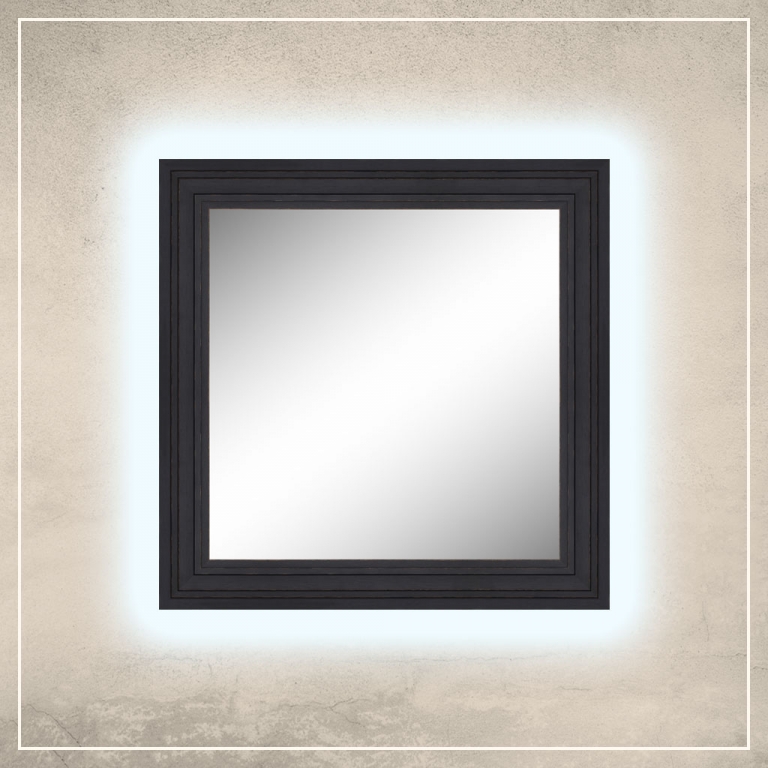 LED taustavalgusega peegel Remi musta raamiga