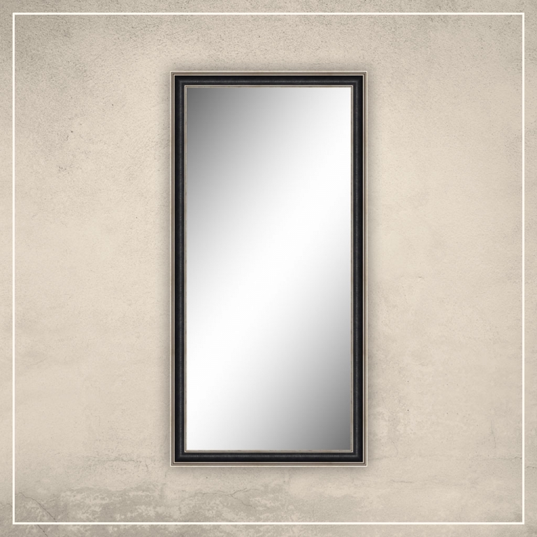 Peegel Max musta/hõbedase raamiga