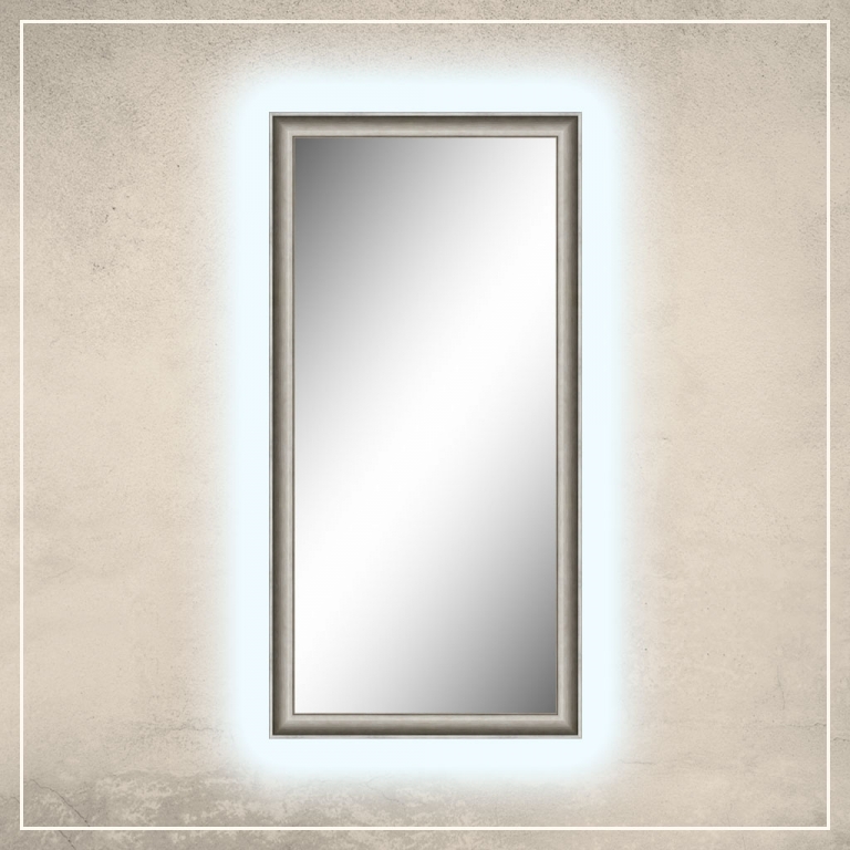 LED taustavalgusega peegel Lonell hõbedase raamiga