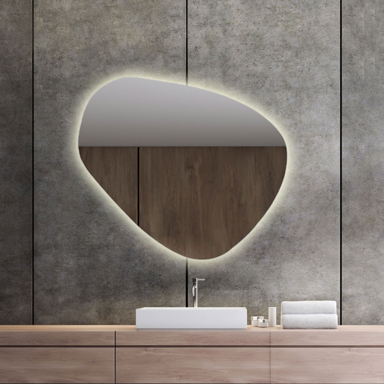 LED valgusega erikujuga peegel Stone MAX (117x97cm)