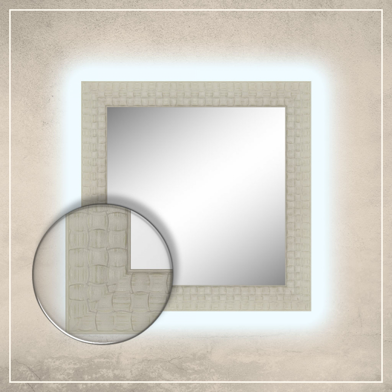 LED taustavalgusega peegel Leevi valge raamiga