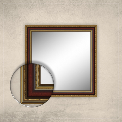 Peegel Lucas kuldse/punase raamiga