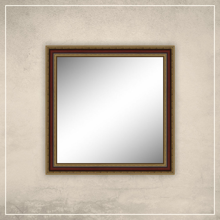 Peegel Lucas kuldse/punase raamiga