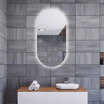 LED valgusega ovaalne peegel Basic 40x80cm (ILMA LÜLITITA)
