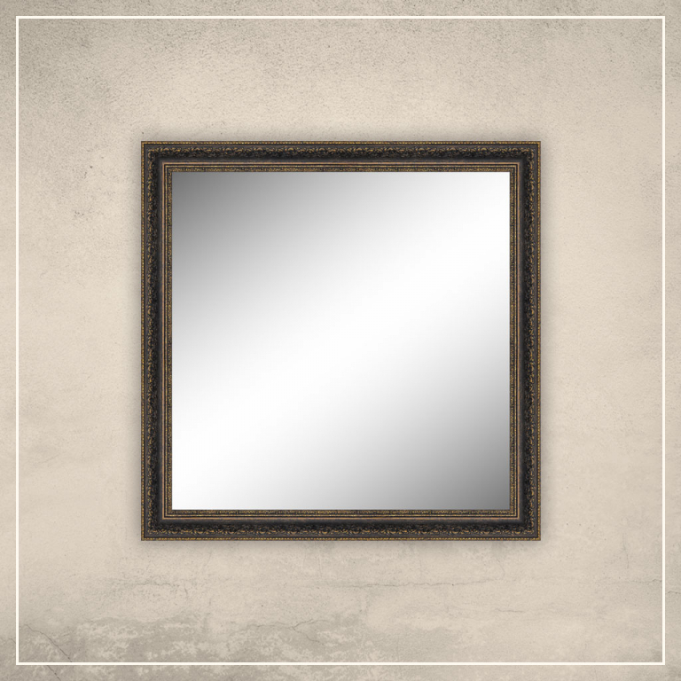 Peegel Amara musta/kuldse raamiga