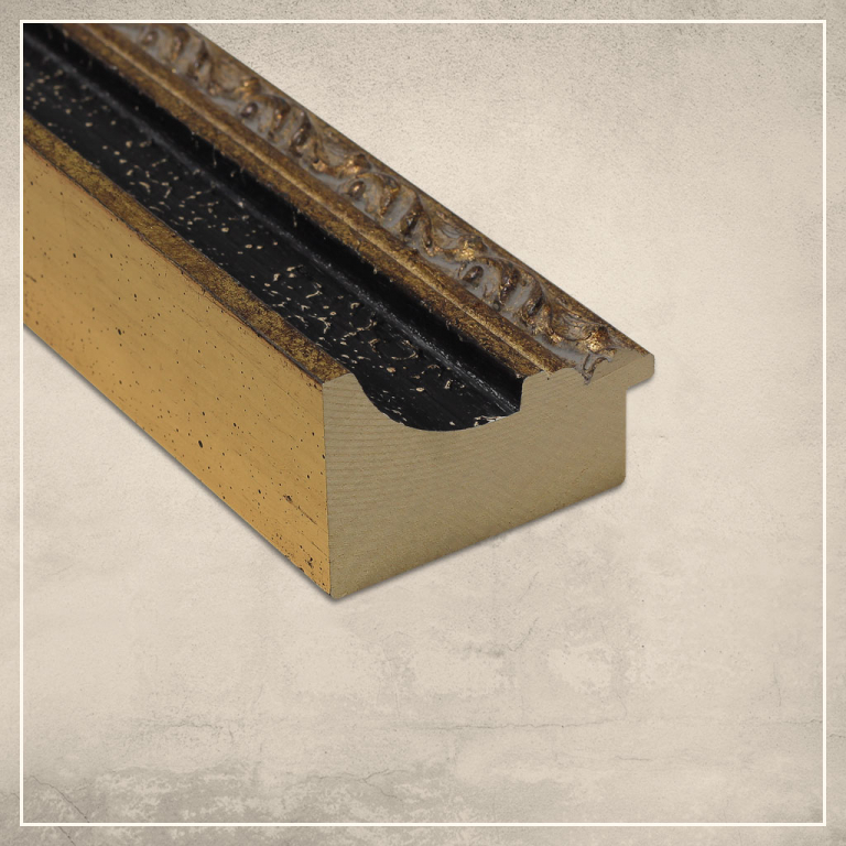 LED taustavalgusega peegel Cleo kuldse/musta raamiga