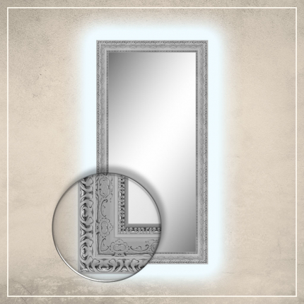 LED taustavalgusega peegel Julius valge raamiga