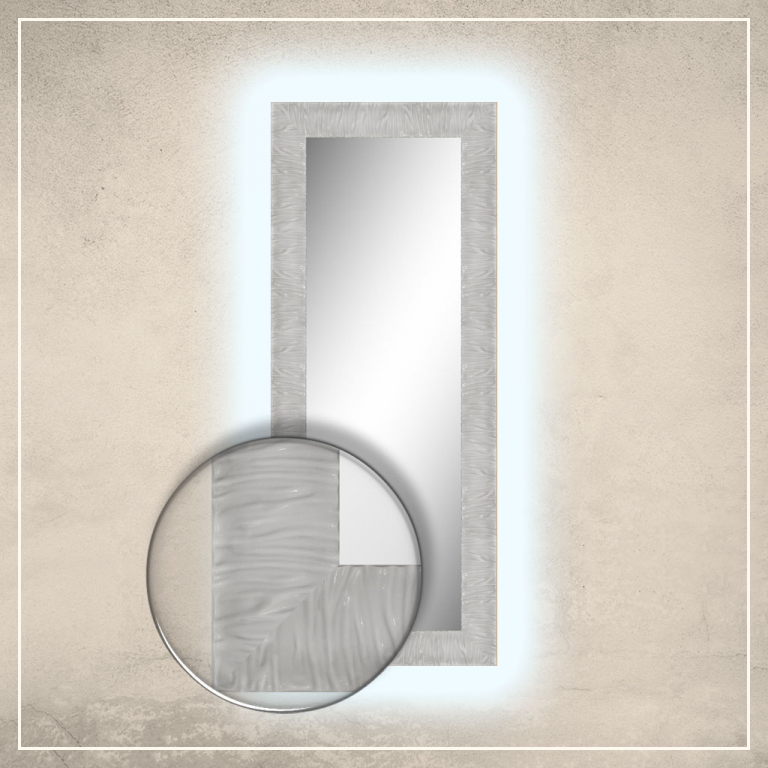 LED taustavalgusega peegel Eva valge raamiga