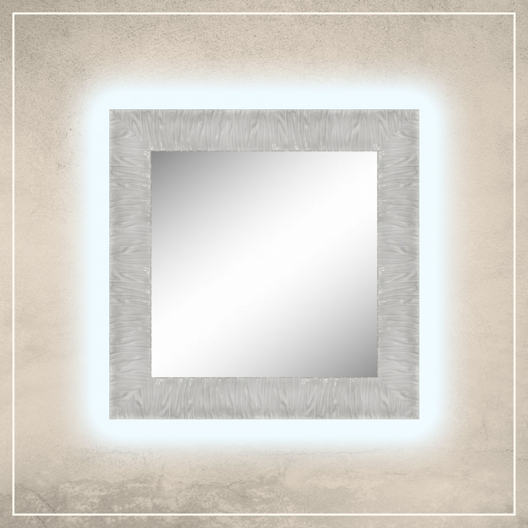 LED taustavalgusega peegel Eva valge raamiga