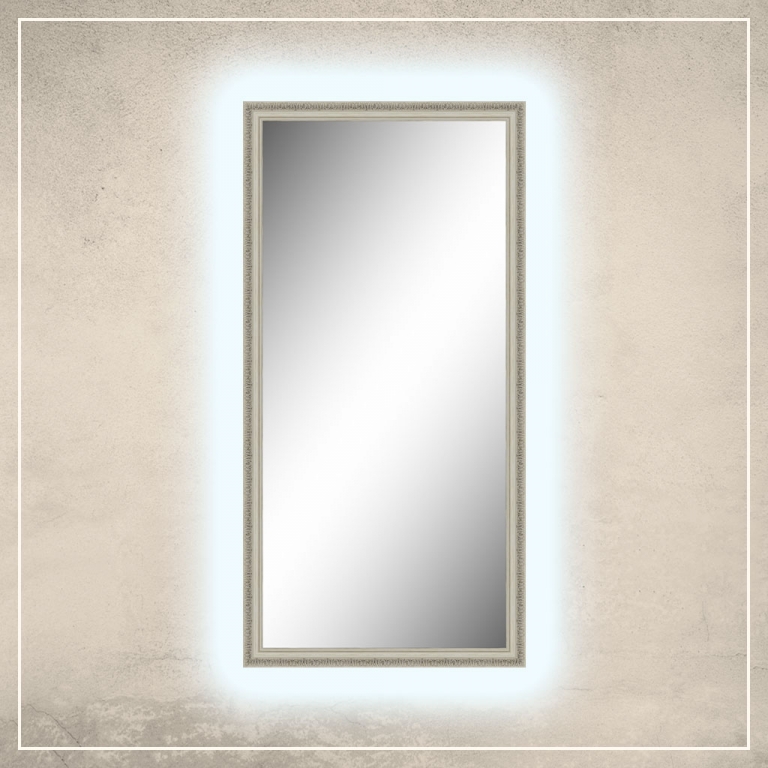 LED taustavalgusega peegel Adeline valge raamiga