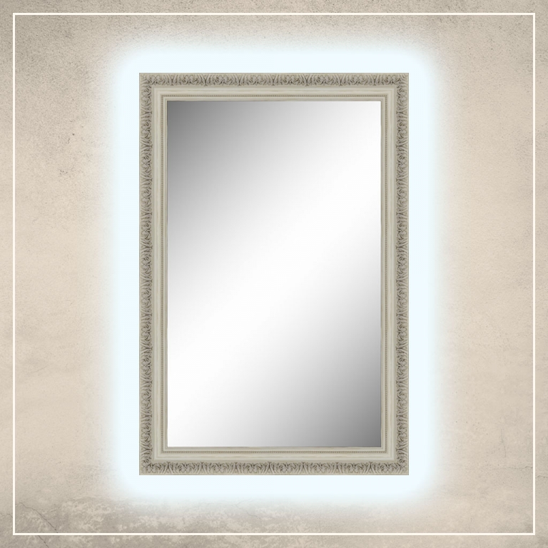 LED taustavalgusega peegel Adeline valge raamiga