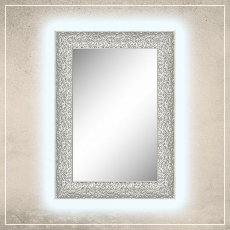 LED taustavalgusega peegel Jenny valge raamiga