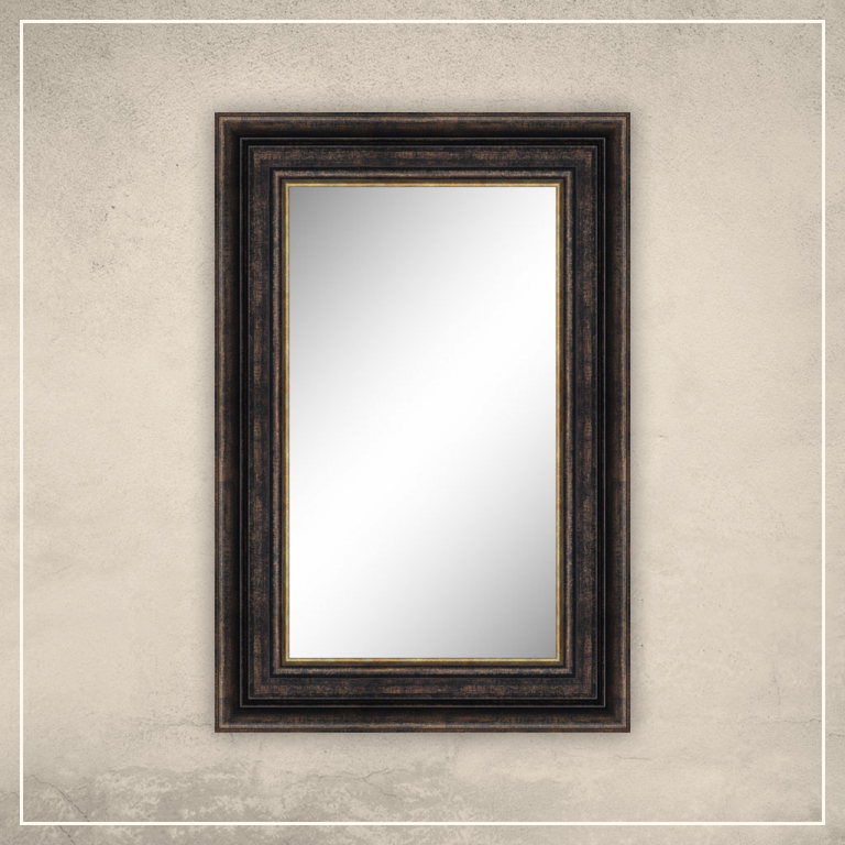 Peegel Hanna musta/kuldse raamiga