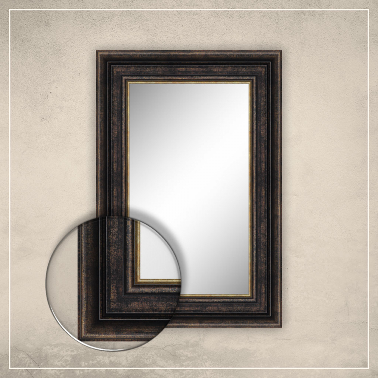 Peegel Hanna musta/kuldse raamiga